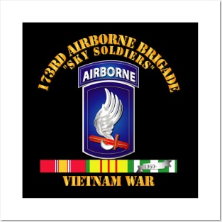 SSI - 173rd Airborne Brigade w VN SVC Ribbons Posters and Art